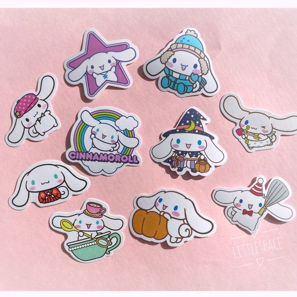 🤍 Cinnamoroll Sticker Pack3 - 10 Kawaii Sanrio Individual Large Stickers - Picture 1 of 2